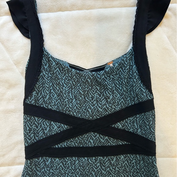 Free People Teal Criss-Cross Back Dress - Picture 2 of 5
